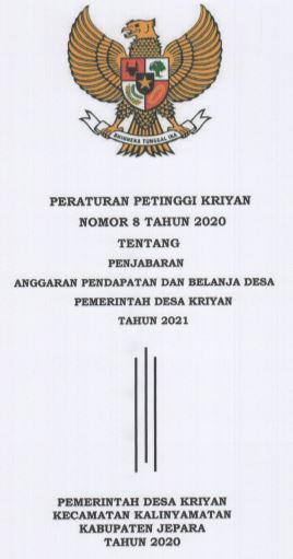 PERPET NO 8 2020 TENTANG PENJABARAN  APBDES 2021