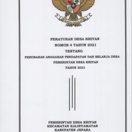 PERDES PERUBAHAN APBDES DESA KRIYAN TAHUN 2021